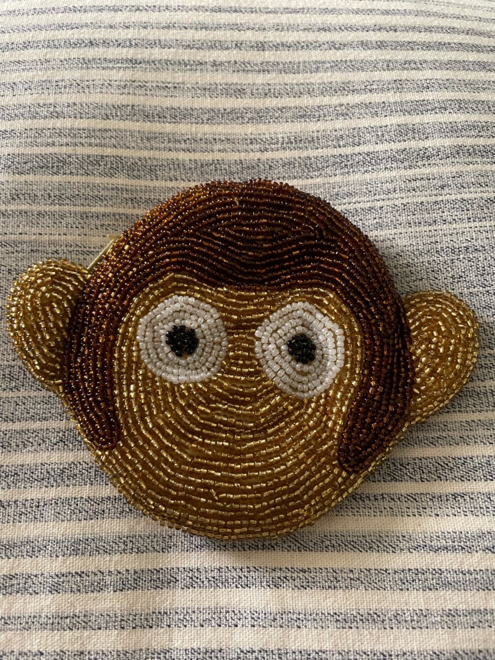 Vintage Beaded Monkey Face Change Purse